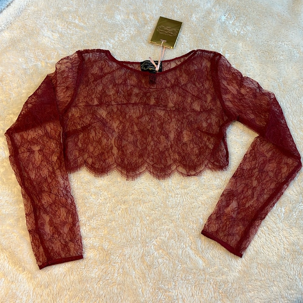 Agent Provocateur Soiree Priya Lace Crop Top Size 2 / Small